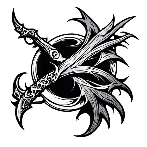 Bloodborne simple tribal tattoo tattoo design idea