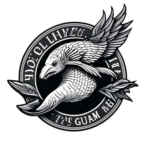 guam seal mechanical stitched to my skin tattoo design idea