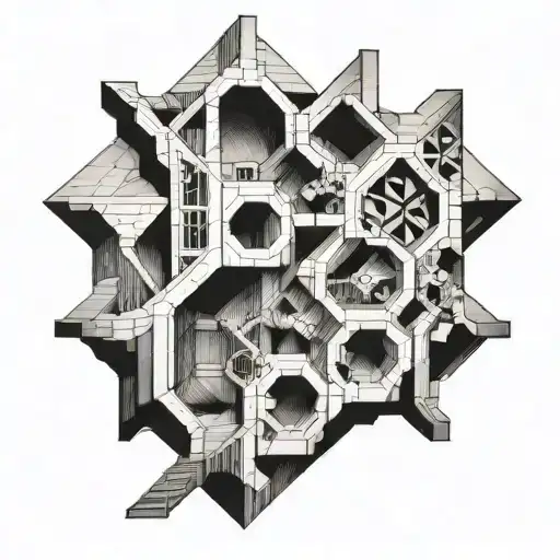 relativity (m. c. escher) tattoo design idea