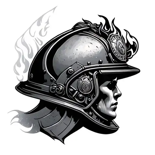 Fire Helmet tattoo design idea