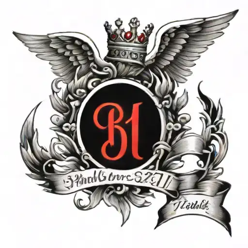 angel wings with crown, and words "Psalms 91" below tattoo design idea