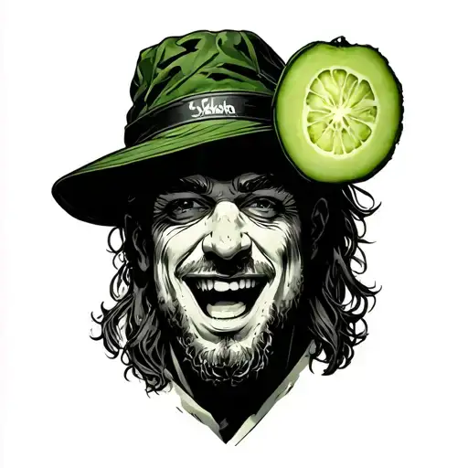 john among us sus video game character impostor cucumber tattoo design idea