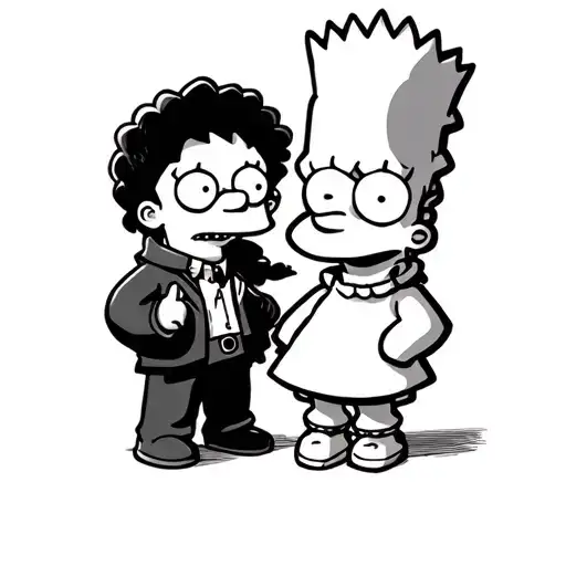 harry potter bart and lisa simpson tattoo design idea