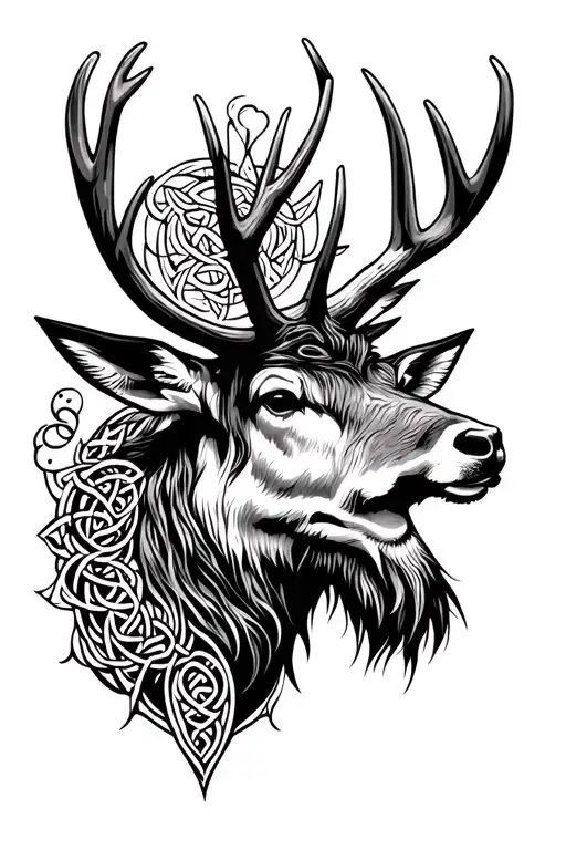 Celtic stag tattoo design idea