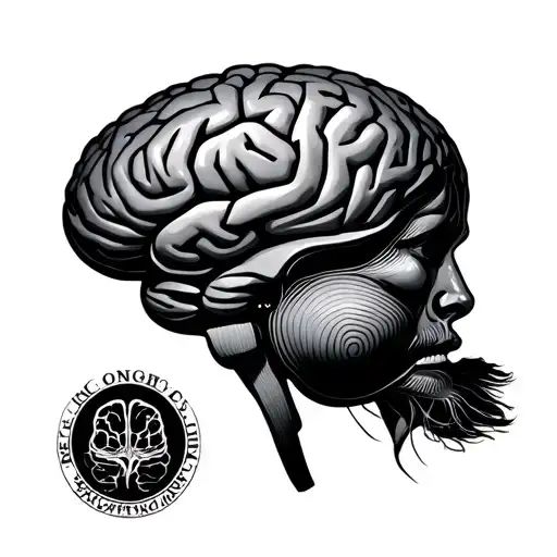 brain with bpd, epilepsy and brain tumour tattoo design idea