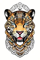 aztec jaguar tattoo design idea
