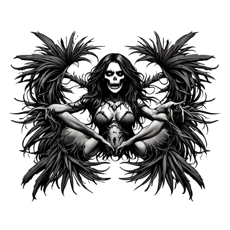 zombie hula girl tattoo design idea