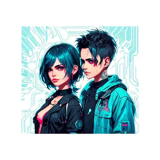 cyberpunk edgerunners lucy and david tattoo design idea