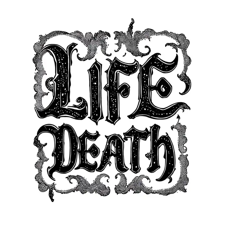 life death ambigram tattoo of the text tattoo design idea