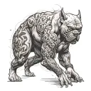 A powerful tattoo design featuring a blend of MMA, being a survivor, American bullies in a striking and powerful style  tattoo design idea