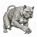 A powerful tattoo design featuring a blend of MMA, being a survivor, American bullies in a striking and powerful style  tattoo design idea