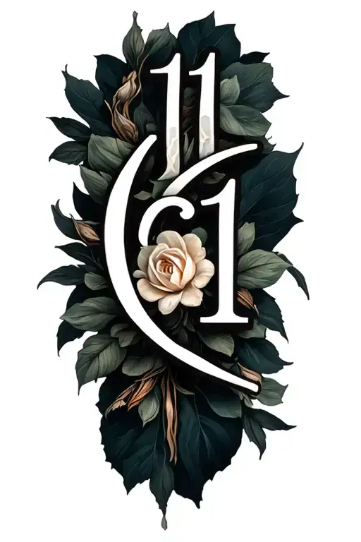 1111 numbers tattoo design idea