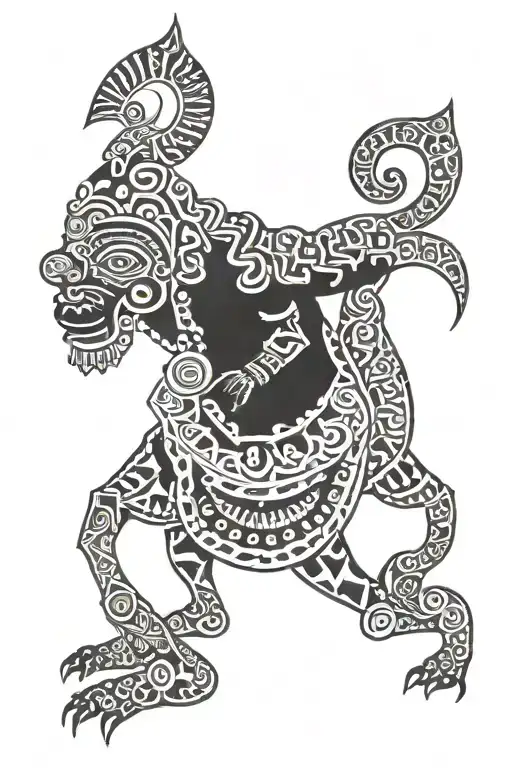 ghana worrior traditional tattoo design idea