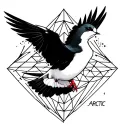 arctic tern bird flying geometric design background tattoo design idea