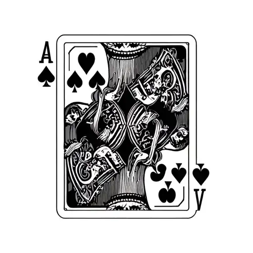 Play card with four different symbols in the corners tattoo design idea