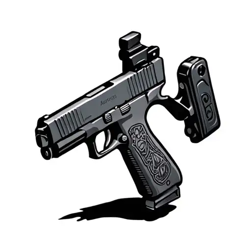 cartoon Glock tattoo design idea