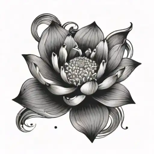 lotus flower blooming tattoo design idea