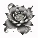 lotus flower blooming tattoo design idea
