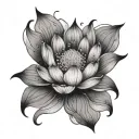 lotus flower blooming tattoo design idea