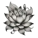 lotus flower blooming tattoo design idea