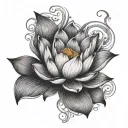 lotus flower blooming tattoo design idea