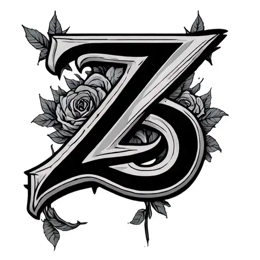 Z and S letters tattoo design idea