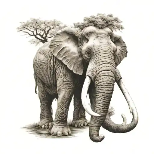 A mammoth tattoo design idea