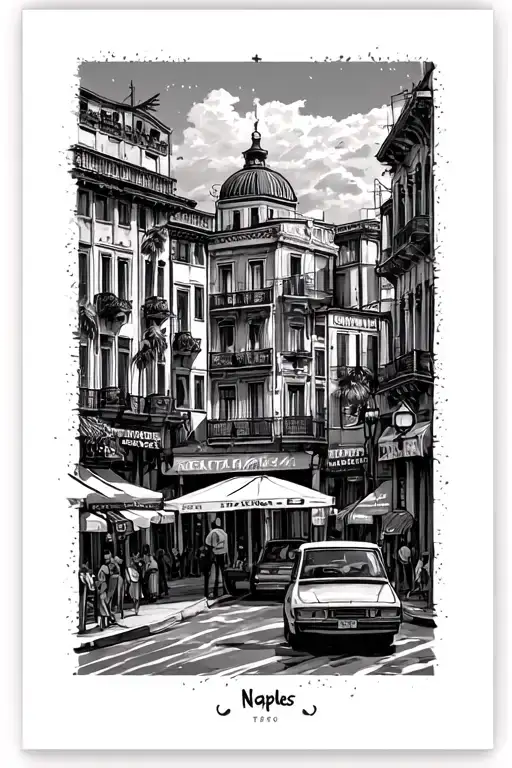 Naples city tattoo design idea