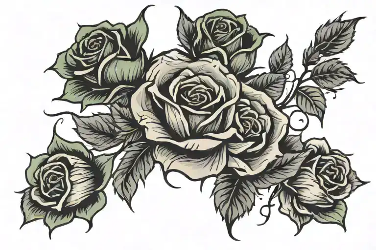 Roses 999 juice wrld tattoo design idea