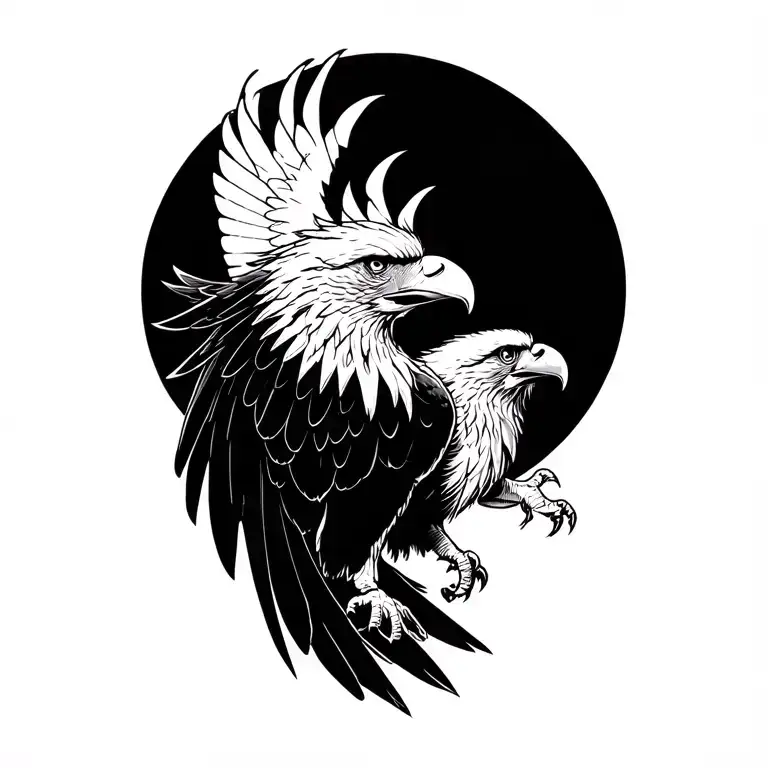 leon , eagle soaring tattoo design idea