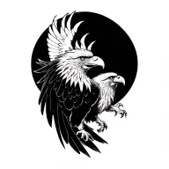 leon , eagle soaring tattoo design idea