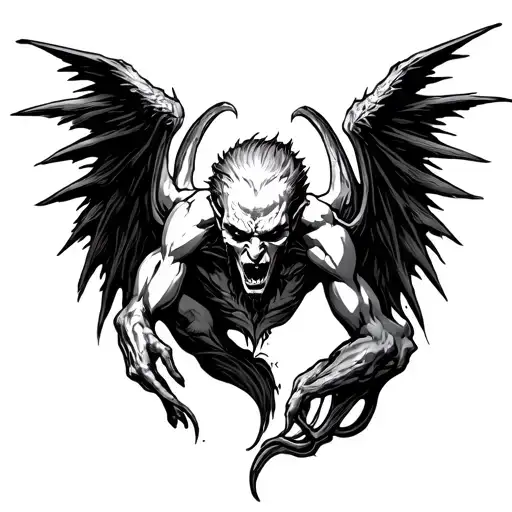 Lucifer falling tattoo design idea