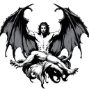 Lucifer falling tattoo design idea