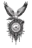 time travel tattoo design idea