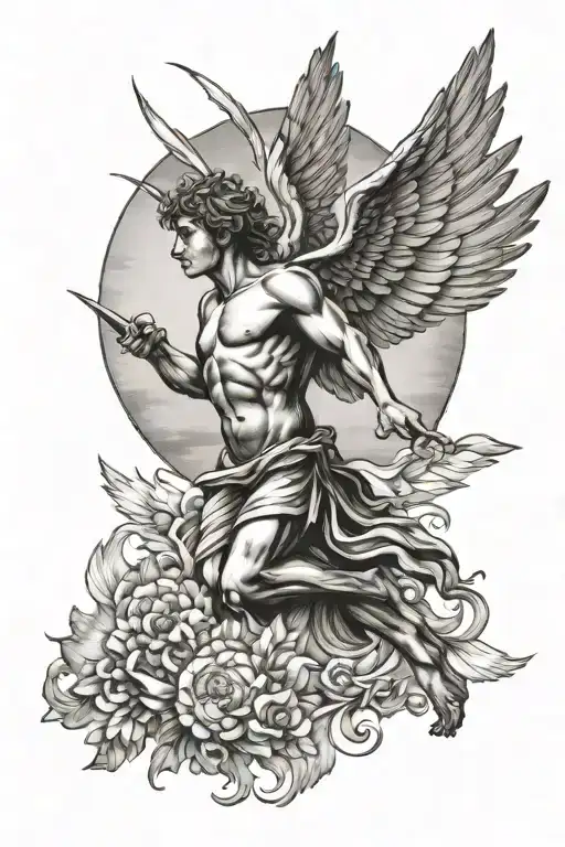 Icarus falling from the sun tattoo design idea