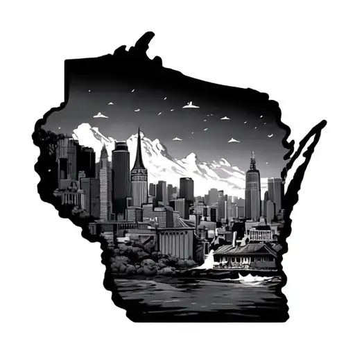 mixture of San Francisco and Wisconsin tattoo design idea