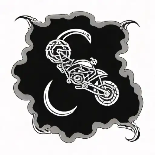 A Celtic knotwork design incorporating elements of Guinness and motorbikes tattoo design idea