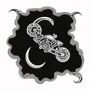 A Celtic knotwork design incorporating elements of Guinness and motorbikes tattoo design idea