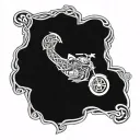 A Celtic knotwork design incorporating elements of Guinness and motorbikes tattoo design idea