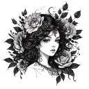 Mori calliope tattoo design idea