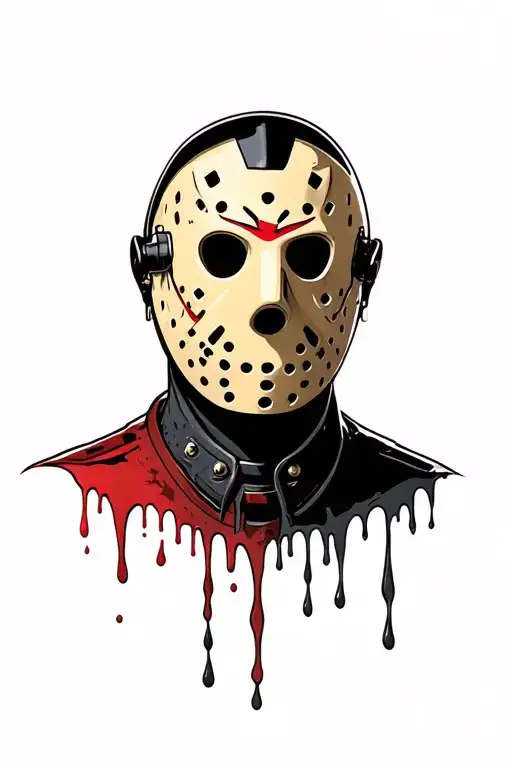 Jason Voorhees mask melting tattoo design idea