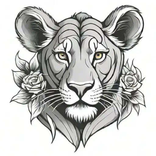 new school Simba tattoo design idea