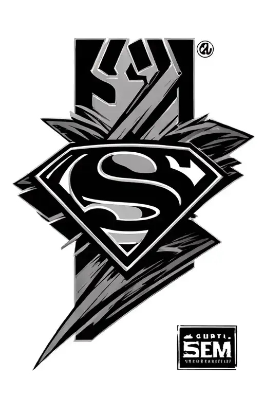 superman logo incorporated tattoo design idea