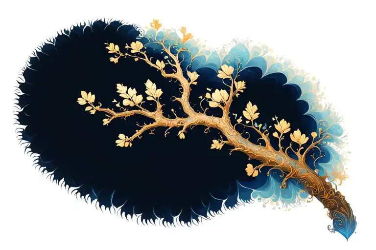 fractal tree branch tattoo design idea