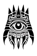 egyptian eye of horus with fangs tattoo design idea