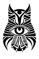 egyptian eye of horus with fangs tattoo design idea
