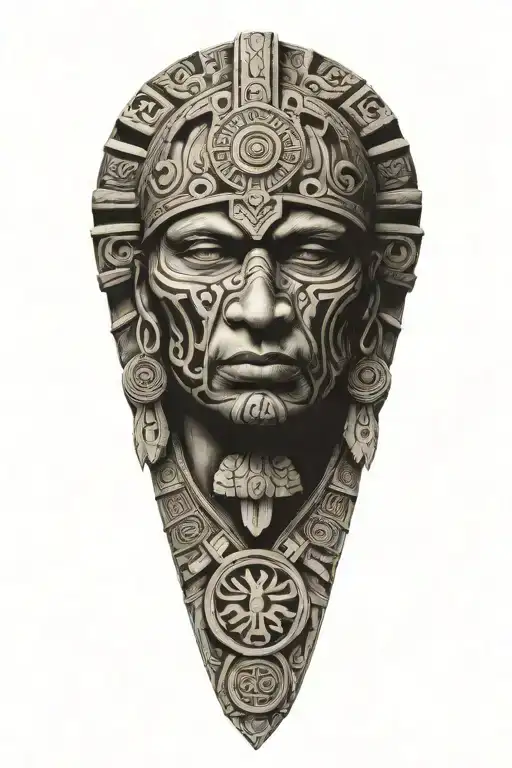 love, fight, war, god, life, Aztec, tribal band tattoo design idea