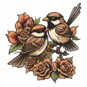 sparrows flying tattoo design idea