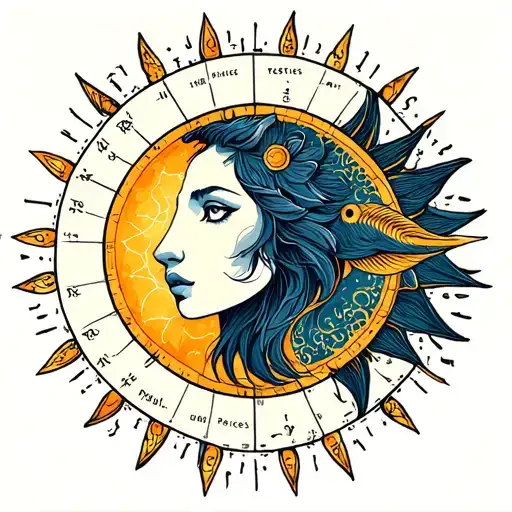 Sagittarius sun leo moon Pisces rising birth chart tattoo design idea
