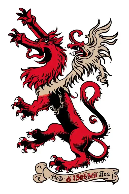 scottish red lion rampant tattoo design idea